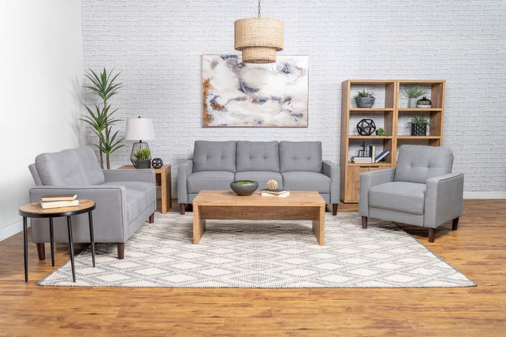 Bowen - Upholstered Track Arm Tufted Sofa - Gray Stationary Sofa modern furniture Contempo Furniture