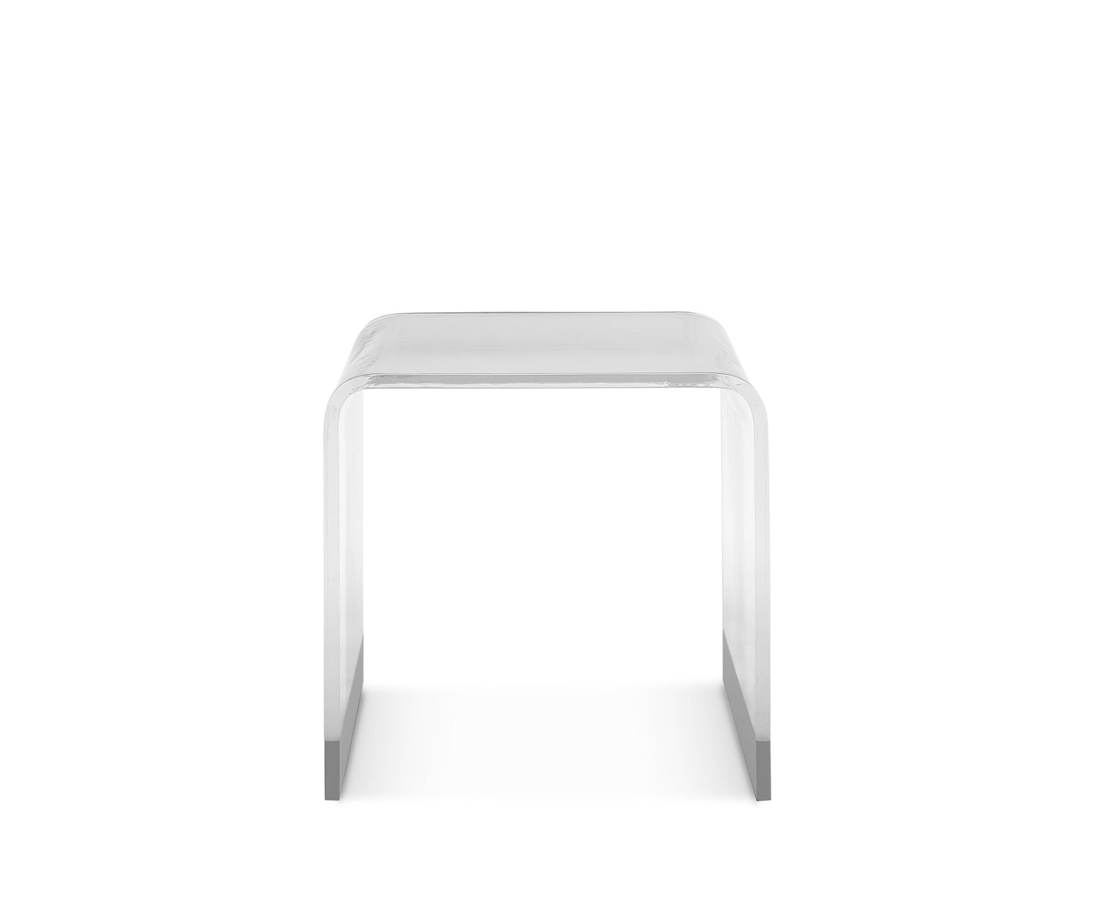 Bowie End Table in Clear Acrylic and Brushed Stainless Steel End Table modern furniture Contempo Furniture
