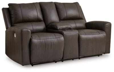 Boxmere Power Reclining Loveseat with Console - Dark Brown Reclining Loveseat modern furniture Contempo Furniture