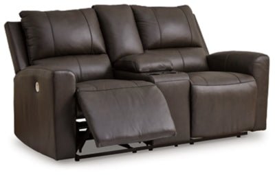 Boxmere Power Reclining Loveseat with Console - Dark Brown Reclining Loveseat modern furniture Contempo Furniture