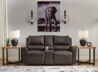 Boxmere Power Reclining Loveseat with Console - Dark Brown Reclining Loveseat modern furniture Contempo Furniture