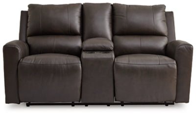 Boxmere Power Reclining Loveseat with Console - Dark Brown Reclining Loveseat modern furniture Contempo Furniture