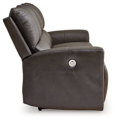 Boxmere Power Reclining Sofa - Dark Brown Power Reclining Sofa modern furniture Contempo Furniture