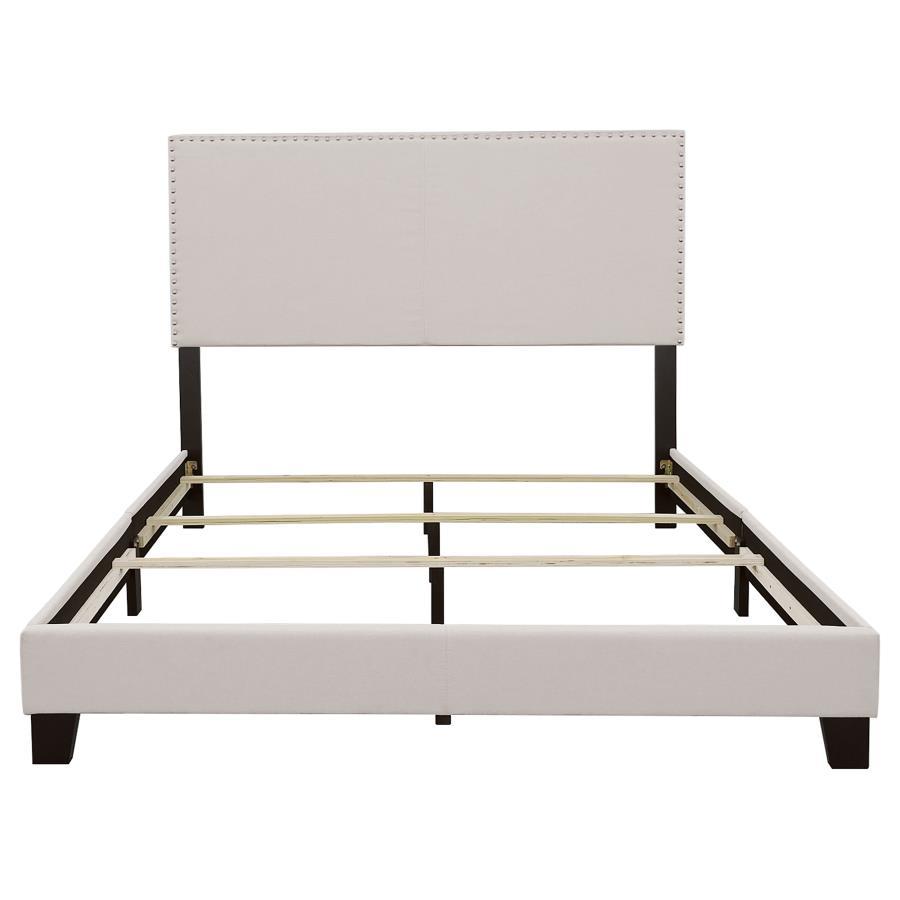 Boyd - Upholstered Eastern King Panel Bed - Ivory Upholstered Bed modern furniture Contempo Furniture