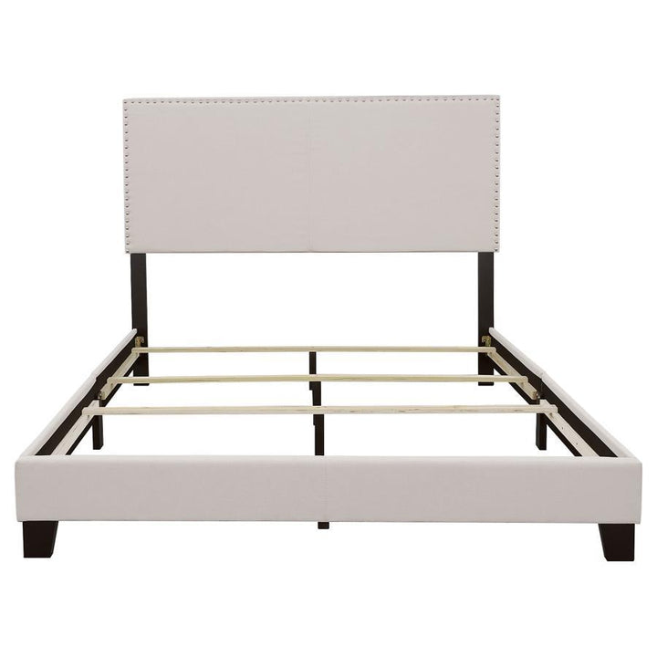 Boyd - Upholstered Eastern King Panel Bed - Ivory Upholstered Bed modern furniture Contempo Furniture