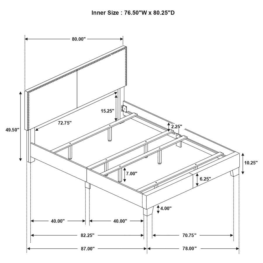 Boyd - Upholstered Eastern King Panel Bed - Ivory Upholstered Bed modern furniture Contempo Furniture