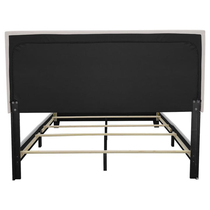 Boyd - Upholstered Eastern King Panel Bed - Ivory Upholstered Bed modern furniture Contempo Furniture