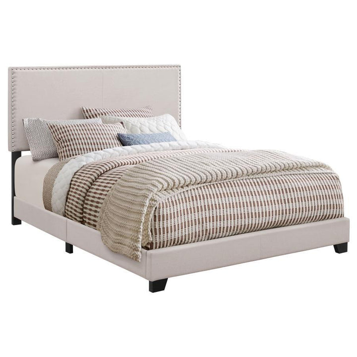 Boyd - Upholstered Full Panel Bed - Ivory Upholstered Bed modern furniture Contempo Furniture