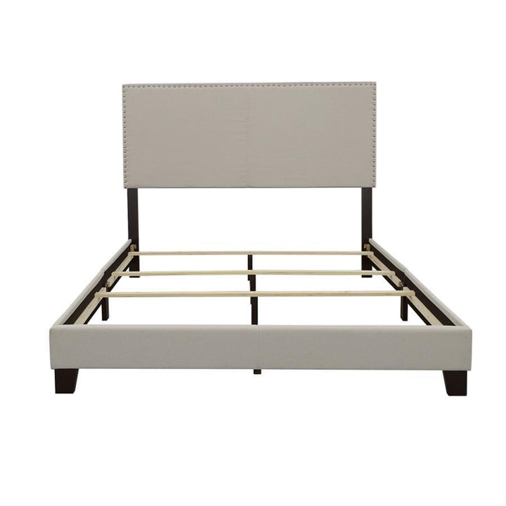Boyd - Upholstered Queen Panel Bed - Ivory Upholstered Bed modern furniture Contempo Furniture