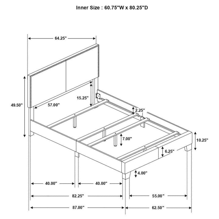 Boyd - Upholstered Queen Panel Bed - Ivory Upholstered Bed modern furniture Contempo Furniture