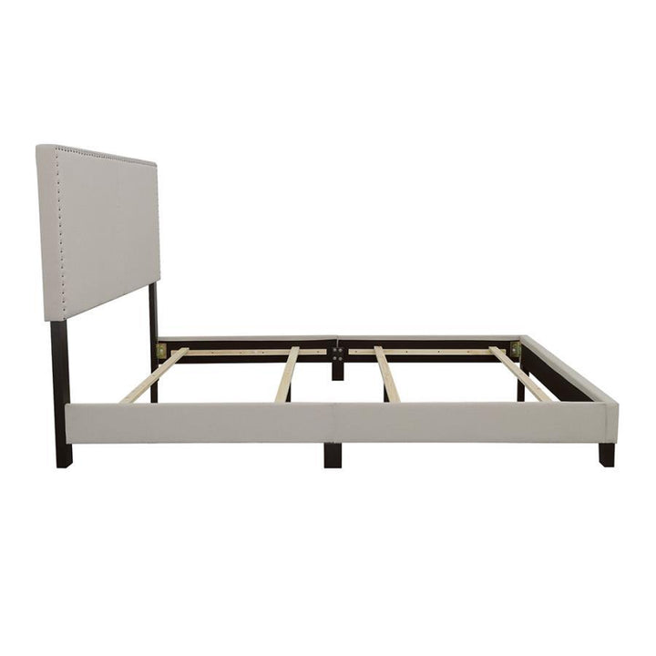 Boyd - Upholstered Queen Panel Bed - Ivory Upholstered Bed modern furniture Contempo Furniture