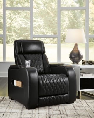 Boyington Power Recliner - Black Reclining Chair modern furniture Contempo Furniture