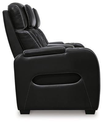 Boyington Power Reclining Loveseat with Console - Black Reclining Loveseat modern furniture Contempo Furniture