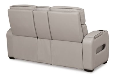 Boyington Power Reclining Loveseat with Console - Gray Reclining Loveseat modern furniture Contempo Furniture