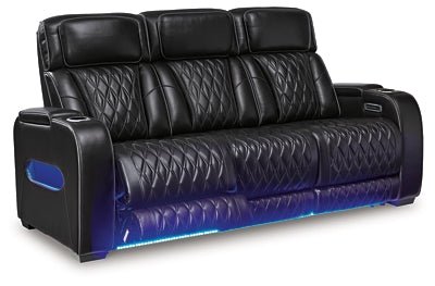Boyington Power Reclining Sofa - Black Reclining Sofa modern furniture Contempo Furniture