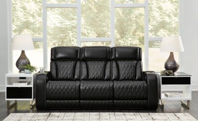 Boyington Power Reclining Sofa - Black Reclining Sofa modern furniture Contempo Furniture