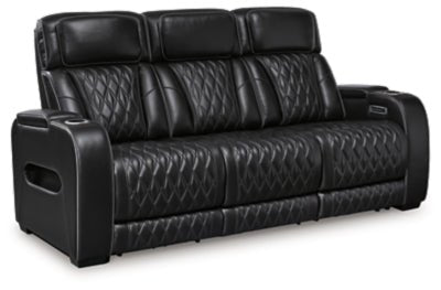 Boyington Power Reclining Sofa - Black Reclining Sofa modern furniture Contempo Furniture