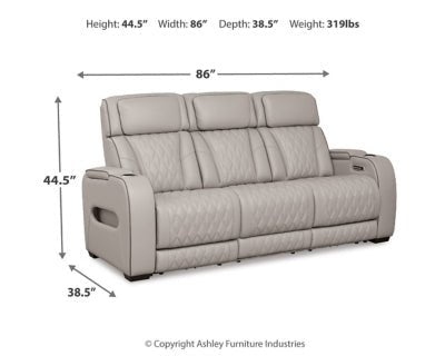 Boyington Power Reclining Sofa - Gray Reclining Sofa modern furniture Contempo Furniture