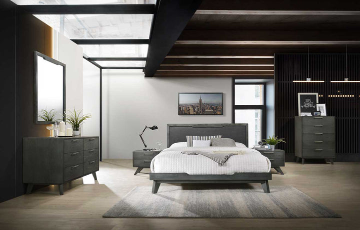Soria Modern Grey Wash Bedroom Set - View 2