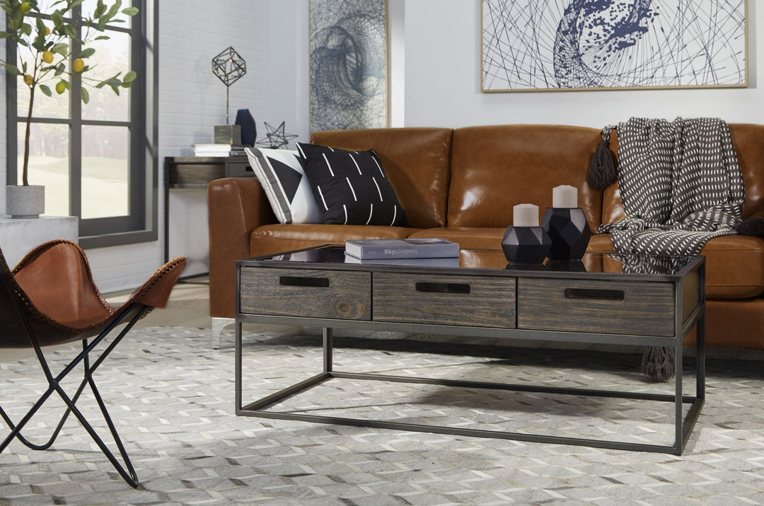 Bradley Three - Drawer Coffee Table in Double Fudge Coffee Table modern furniture Contempo Furniture