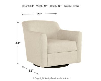 Bradney Swivel Accent Chair - Beige Swivel Chair modern furniture Contempo Furniture