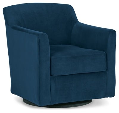 Bradney Swivel Accent Chair - Blue Swivel Chair modern furniture Contempo Furniture
