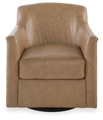 Bradney Swivel Accent Chair - Light Brown Swivel Chair modern furniture Contempo Furniture