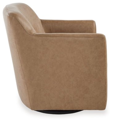Bradney Swivel Accent Chair - Light Brown Swivel Chair modern furniture Contempo Furniture