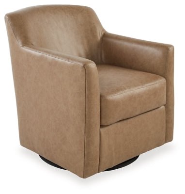 Bradney Swivel Accent Chair - Light Brown Swivel Chair modern furniture Contempo Furniture