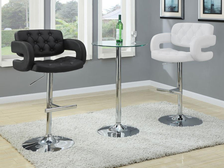 Brandi - Adjustable Bar Stool - Black And Chrome Adjustable Height modern furniture Contempo Furniture