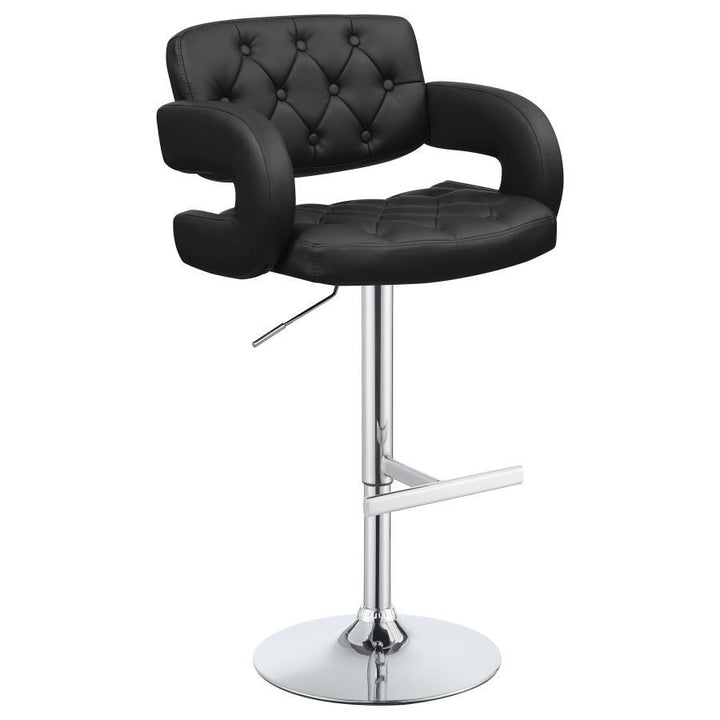 Brandi - Adjustable Bar Stool - Black And Chrome Adjustable Height modern furniture Contempo Furniture