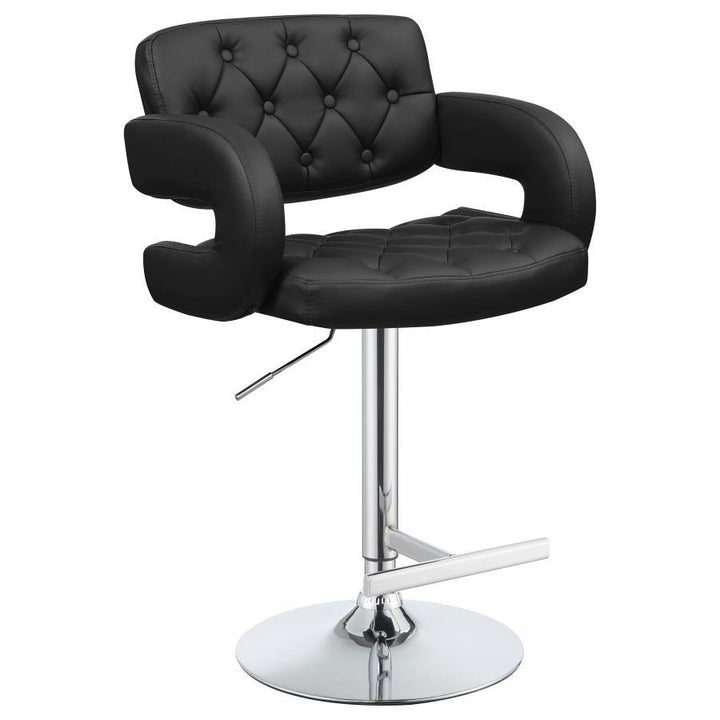 Brandi - Adjustable Bar Stool - Black And Chrome Adjustable Height modern furniture Contempo Furniture