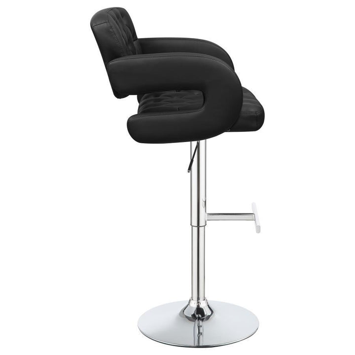 Brandi - Adjustable Bar Stool - Black And Chrome Adjustable Height modern furniture Contempo Furniture
