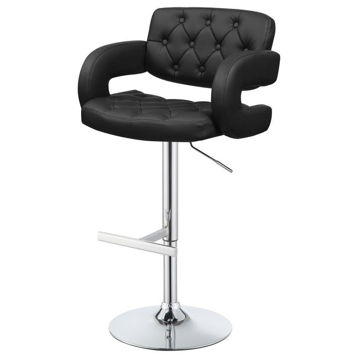 Brandi - Adjustable Bar Stool - Black And Chrome Adjustable Height modern furniture Contempo Furniture