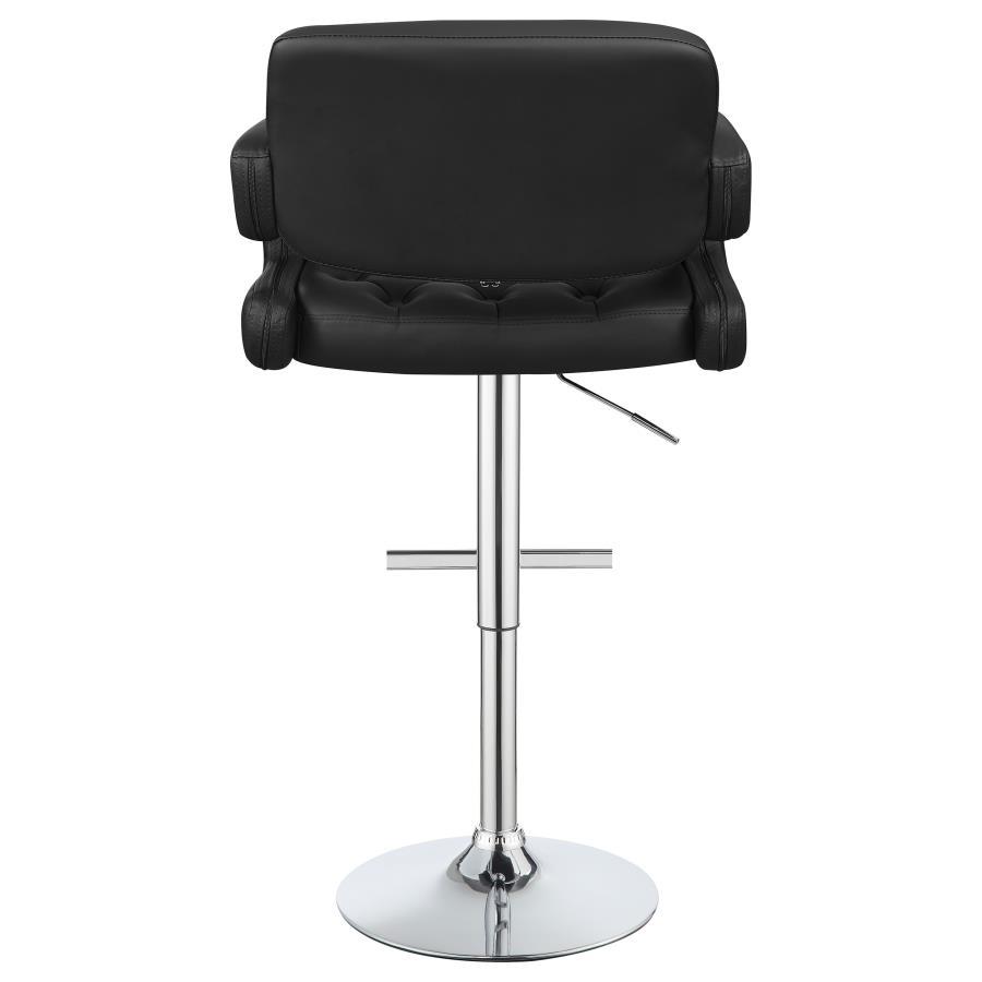 Brandi - Adjustable Bar Stool - Black And Chrome Adjustable Height modern furniture Contempo Furniture