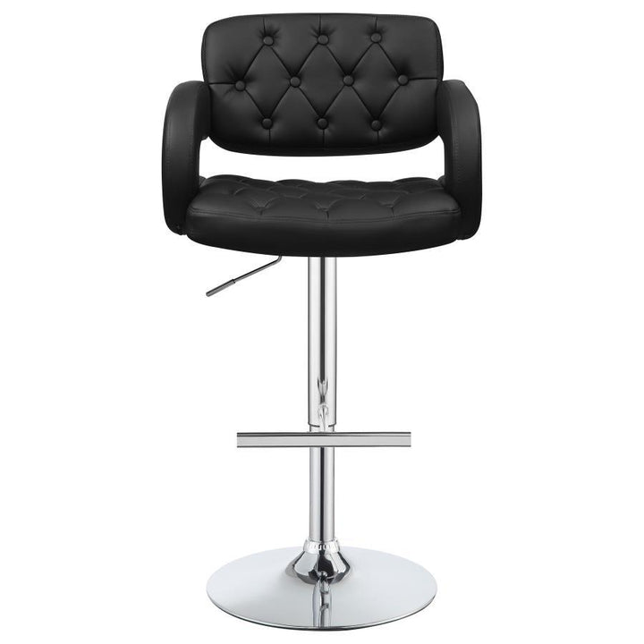 Brandi - Adjustable Bar Stool - Black And Chrome Adjustable Height modern furniture Contempo Furniture