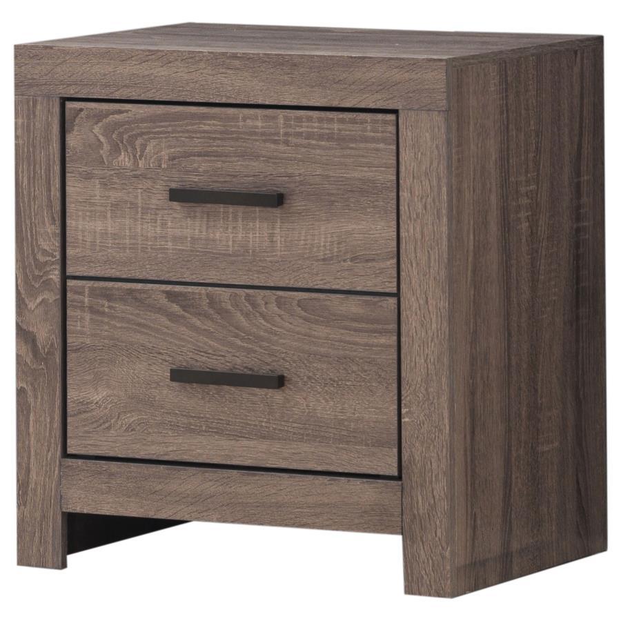 Brantford - 2 - Drawer Nightstand - Barrel Oak Accent Nightstand modern furniture Contempo Furniture