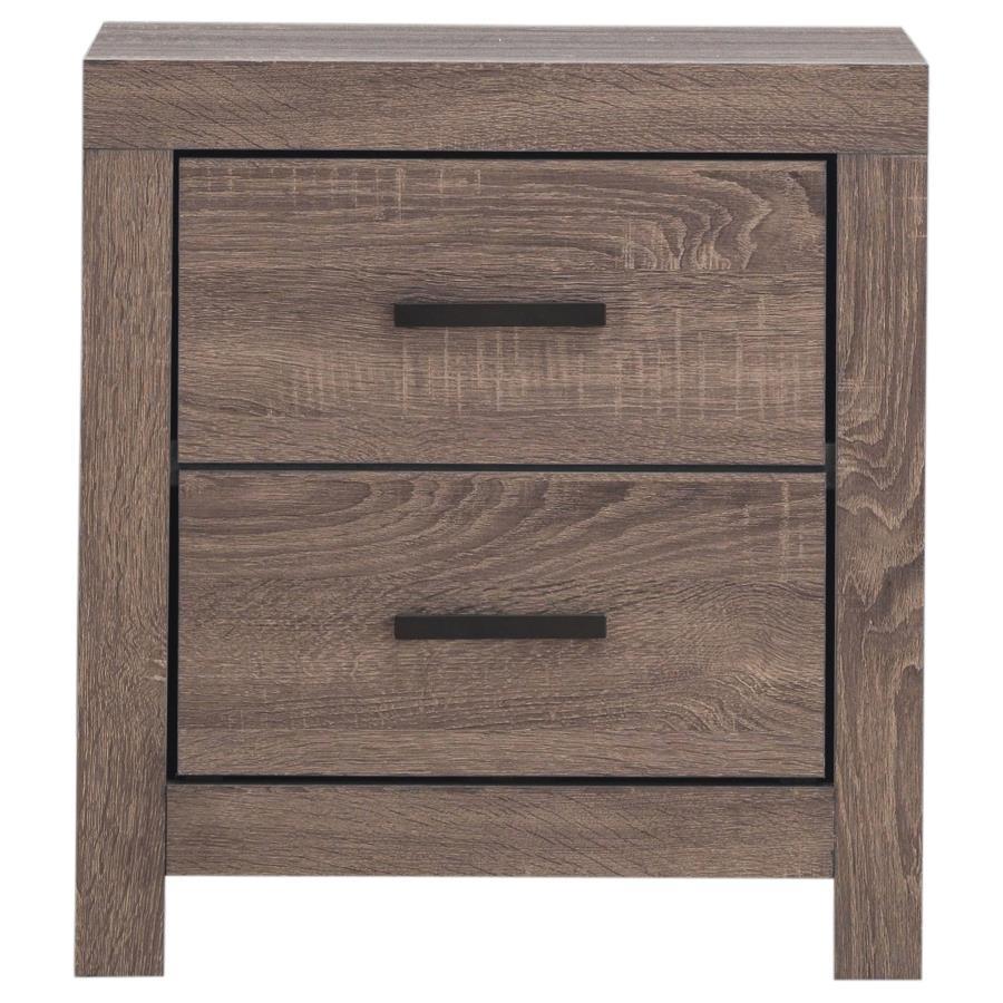 Brantford - 2 - Drawer Nightstand - Barrel Oak Accent Nightstand modern furniture Contempo Furniture