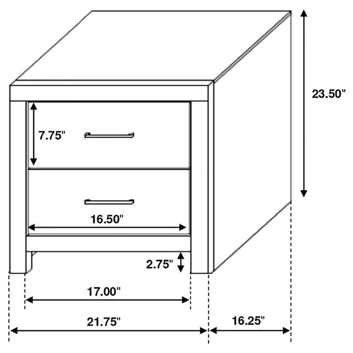 Brantford - 2 - Drawer Nightstand - Coastal White Accent Nightstand modern furniture Contempo Furniture