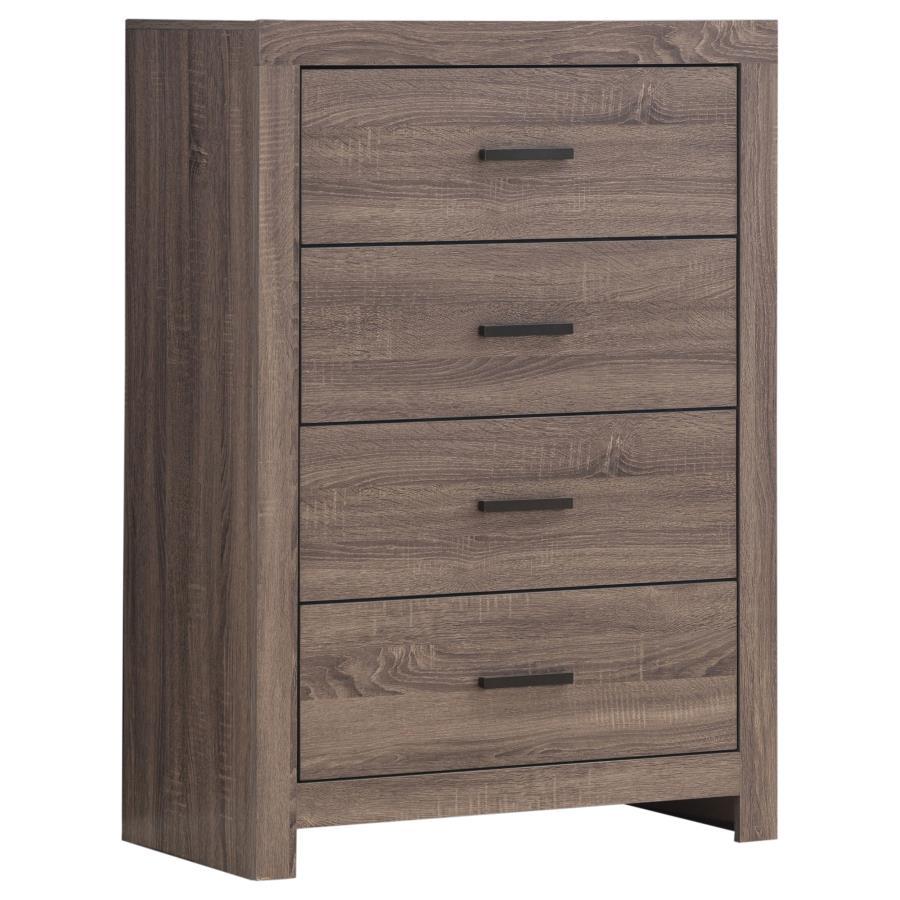 Brantford - 4 - Drawer Bedroom Chest - Barrel Oak Accent Chest modern furniture Contempo Furniture