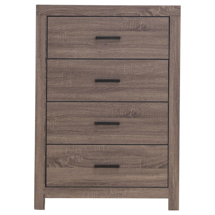 Brantford - 4 - Drawer Bedroom Chest - Barrel Oak Accent Chest modern furniture Contempo Furniture