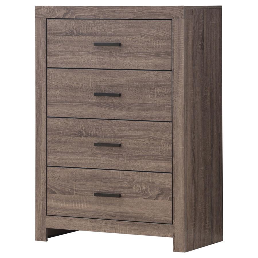Brantford - 4 - Drawer Bedroom Chest - Barrel Oak Accent Chest modern furniture Contempo Furniture