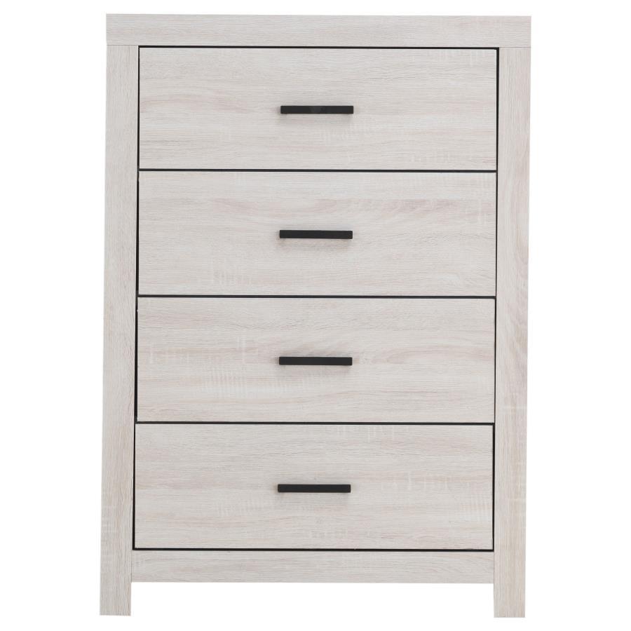 Brantford - 4 - Drawer Bedroom Chest - Coastal White Accent Chest modern furniture Contempo Furniture