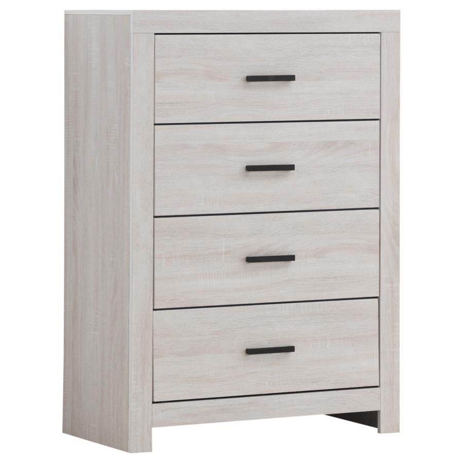 Brantford - 4 - Drawer Bedroom Chest - Coastal White Accent Chest modern furniture Contempo Furniture