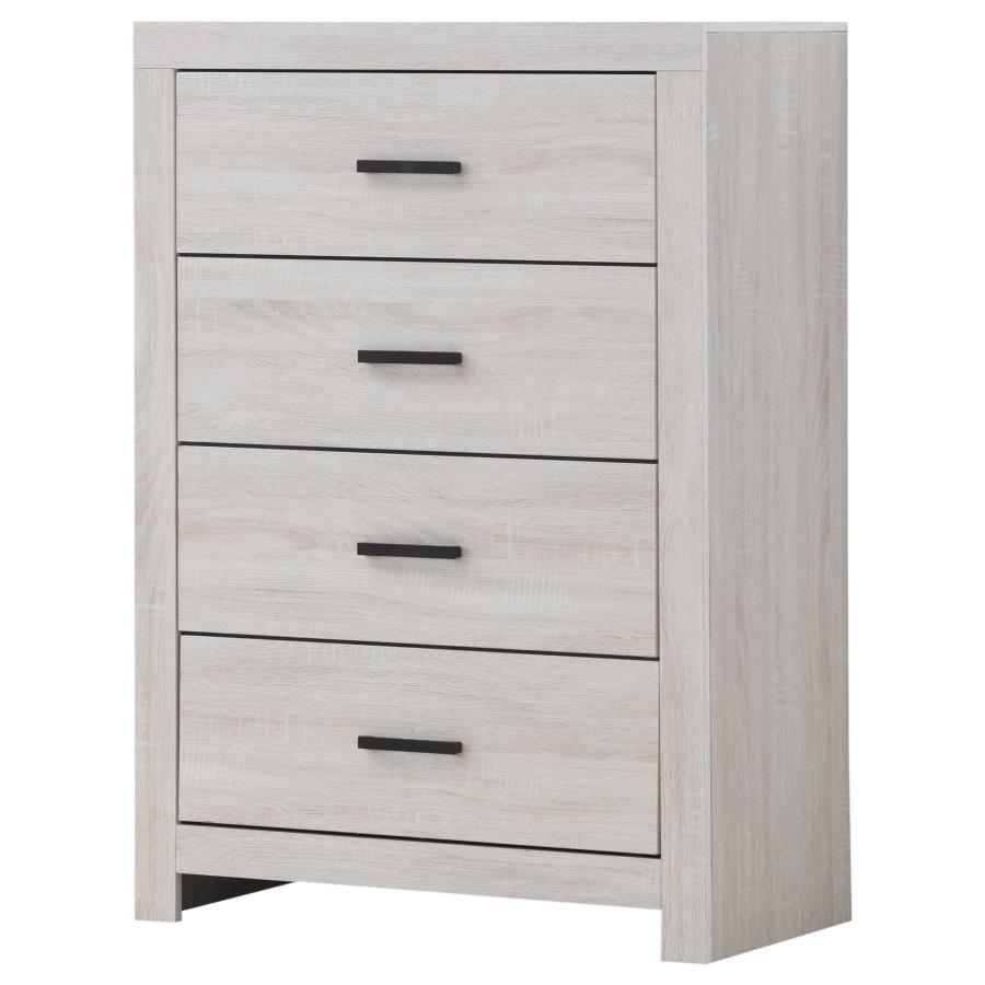 Brantford - 4 - Drawer Bedroom Chest - Coastal White Accent Chest modern furniture Contempo Furniture