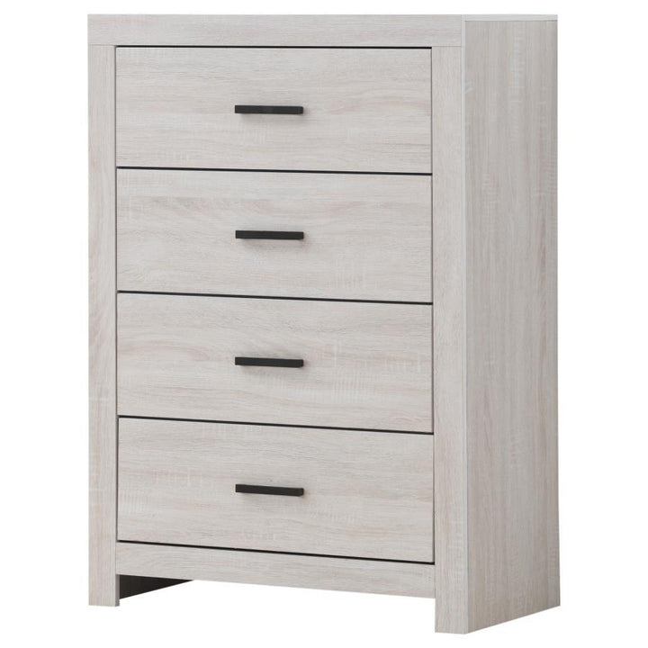Brantford - 4 - Drawer Bedroom Chest - Coastal White Accent Chest modern furniture Contempo Furniture