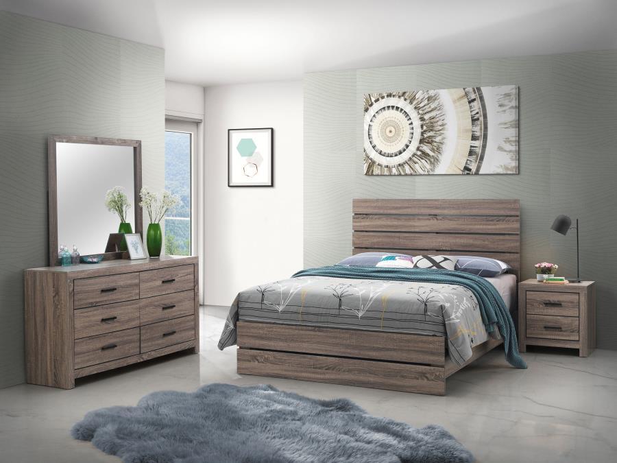 Brantford - 4 Piece Queen Bedroom Set - Barrel Oak 4 - Piece Bedroom Set modern furniture Contempo Furniture