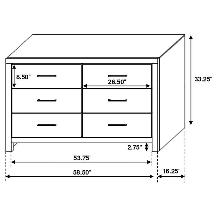 Brantford - 6 - Drawer Dresser - Barrel Oak Dressers modern furniture Contempo Furniture