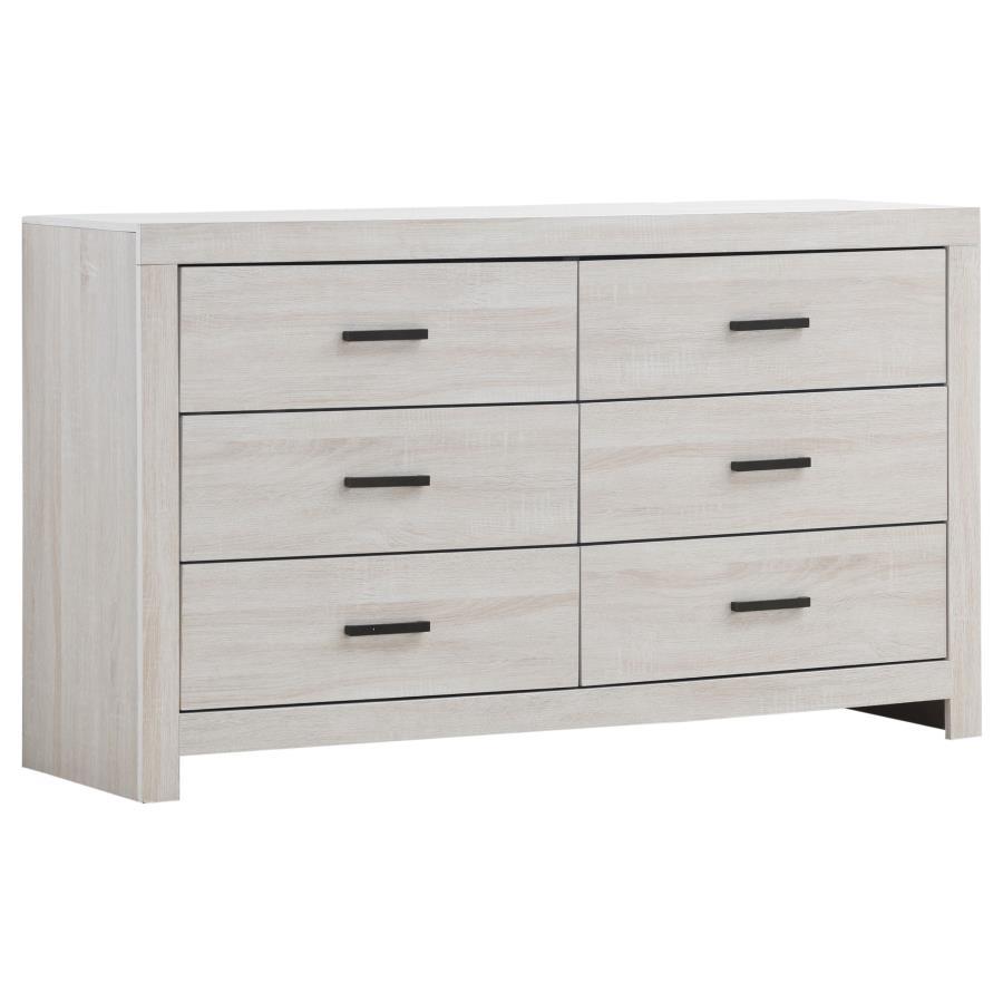 Brantford - 6 - Drawer Dresser - Coastal White Dressers modern furniture Contempo Furniture