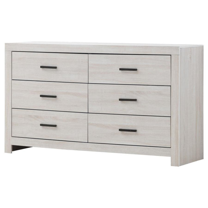 Brantford - 6 - Drawer Dresser - Coastal White Dressers modern furniture Contempo Furniture